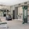 a room with green lockers