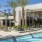 a swimming pool outside a building